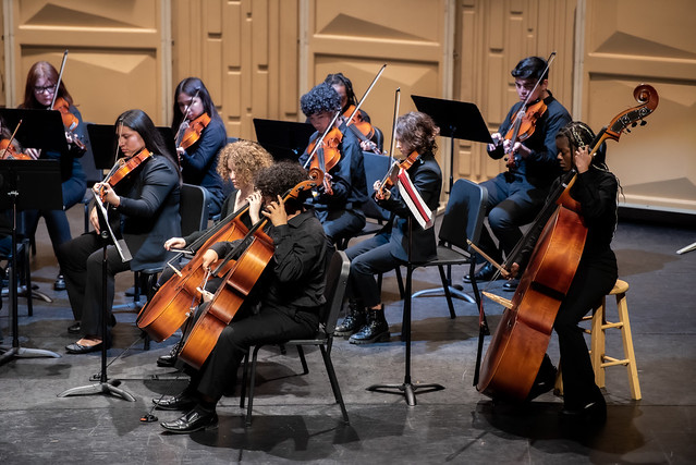 Orchestra Students Playing