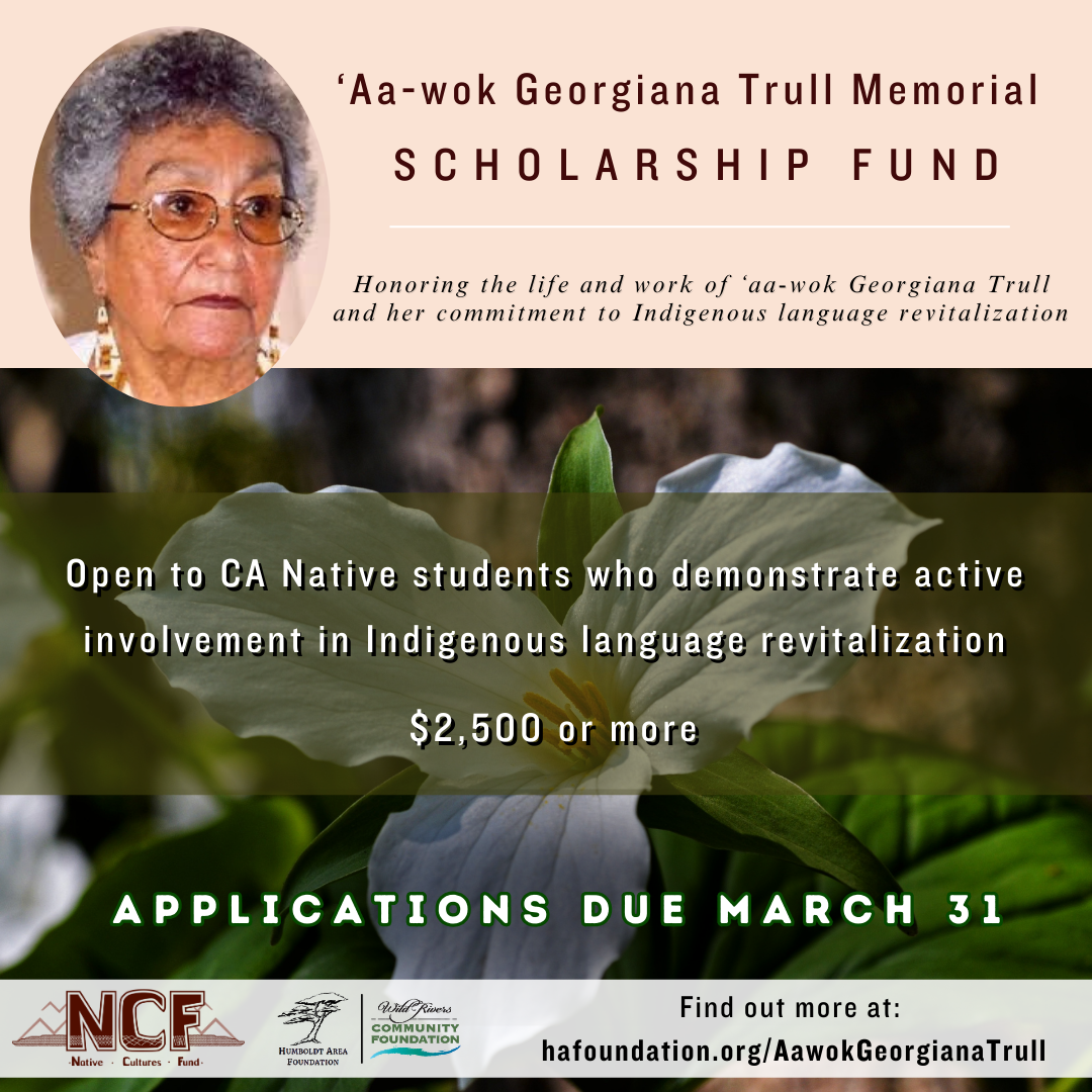 Aa-wok Georgiana Trull Memorial scholarship fund applications due by March 31.